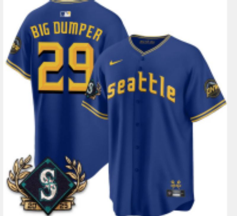 Men 2025 Seattle Mariners #29 Big Dumper Blue Nike MLB Jersey style 071
